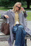 Oversized Herringbone Double Breasted Coat