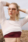Slim Oval Cat Eye Sunglasses