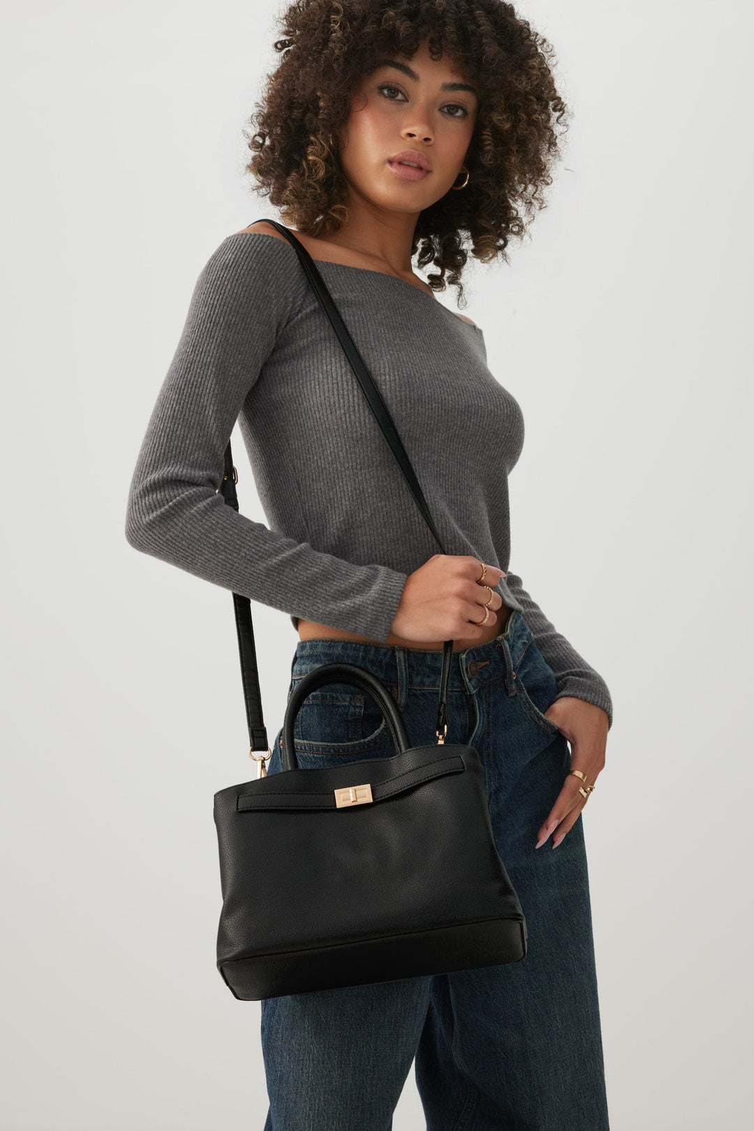 Structured Pebbled Tote Bag