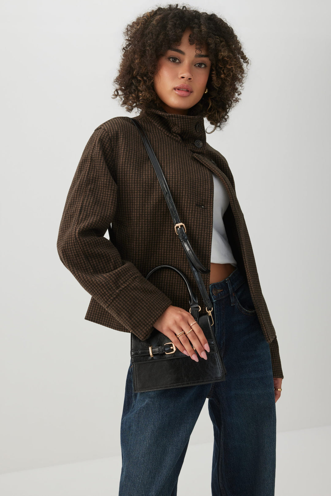 Buckle Detail Mini Handbag