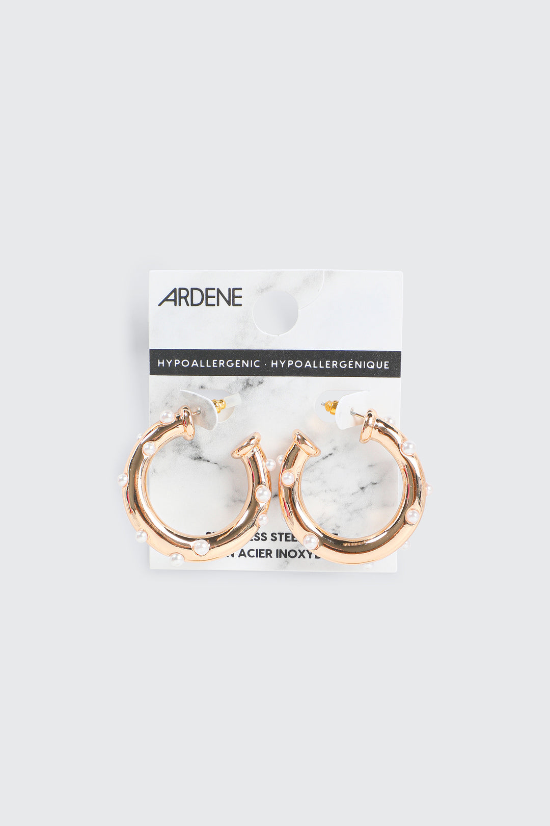 Tubular Hoop Earrings with Mini Pearls