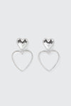 Double Heart Drop Earrings