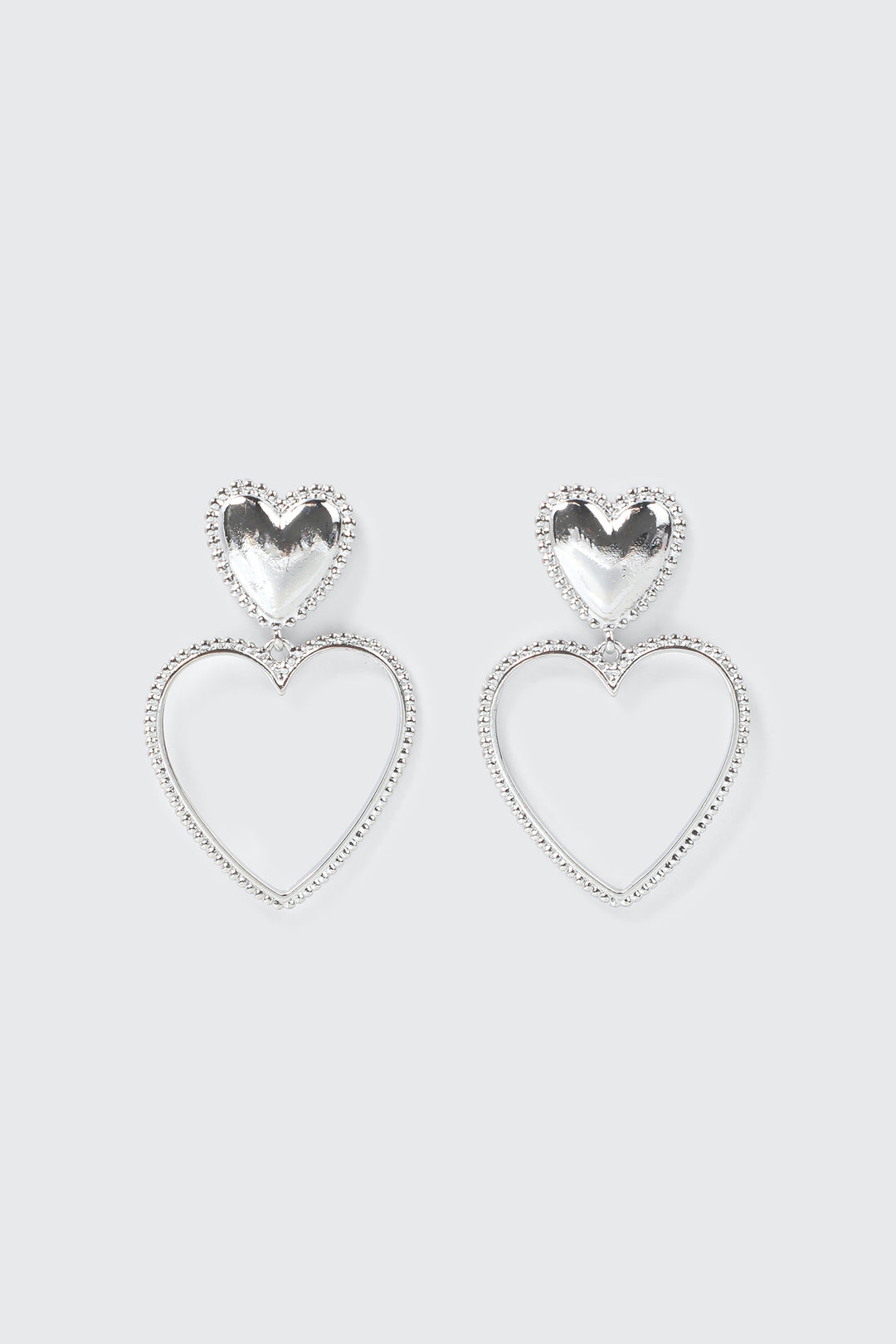 Double Heart Drop Earrings