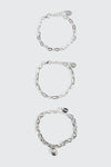 Lot de 3 bracelets volumineux à breloque sphère