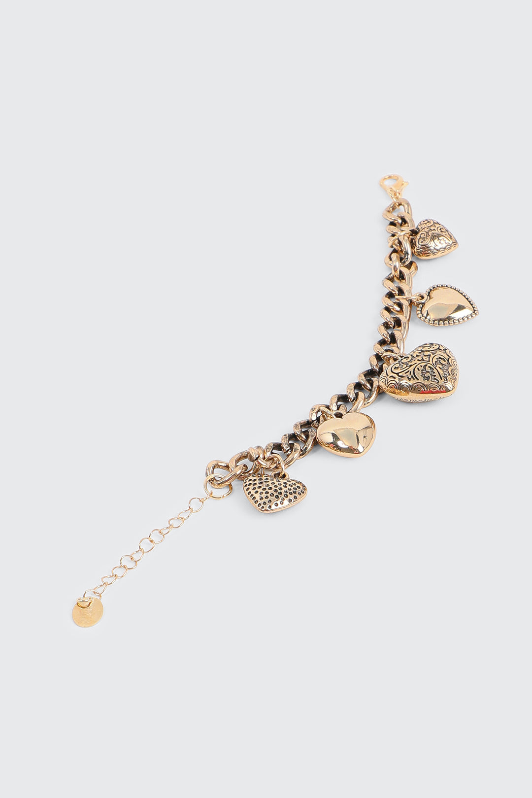 Chunky Heart Charm Bracelet