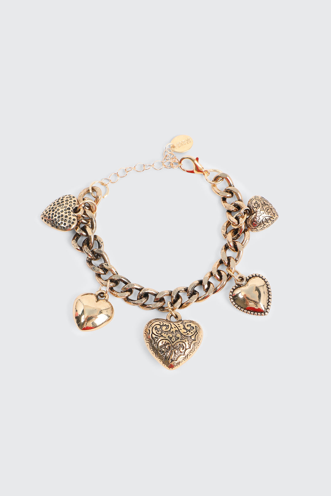 Chunky Heart Charm Bracelet