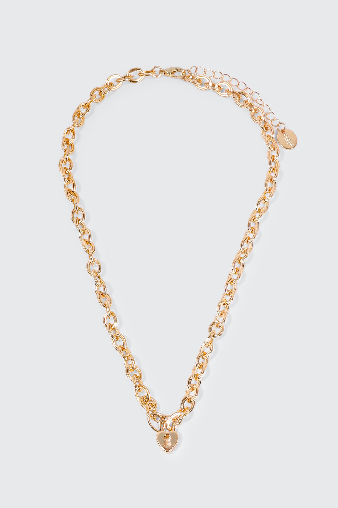 Heart Lock Chunky Chain Necklace