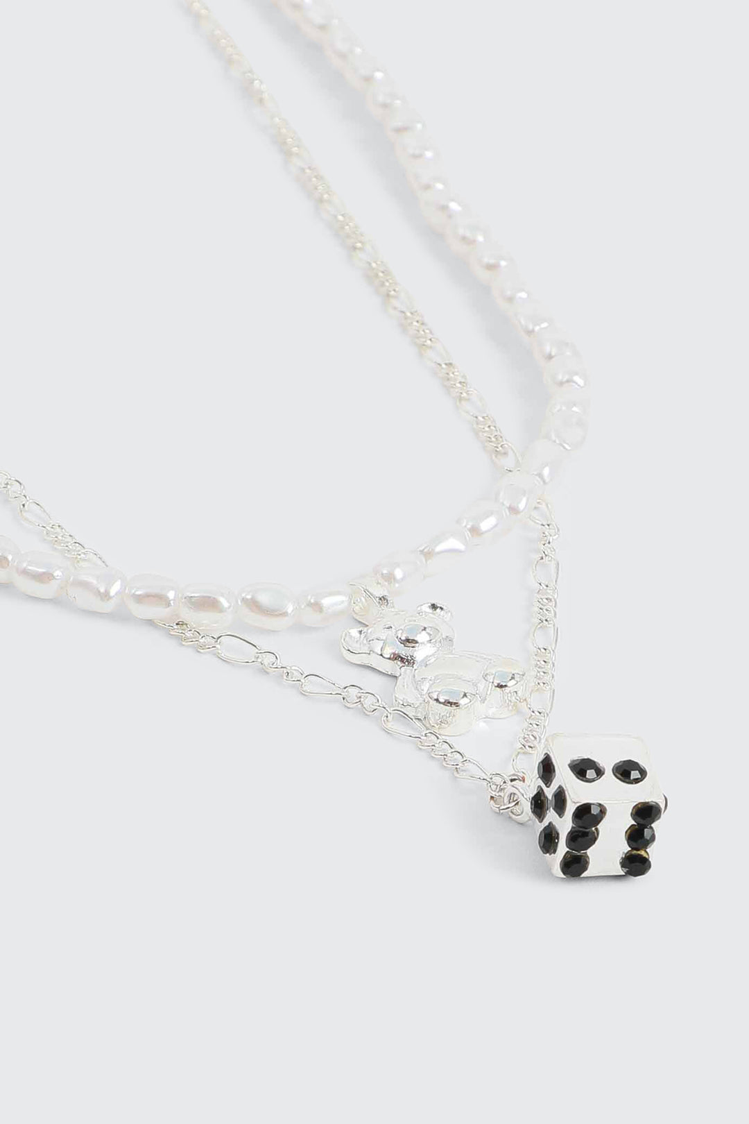 Collier deux rangs dé et ourson