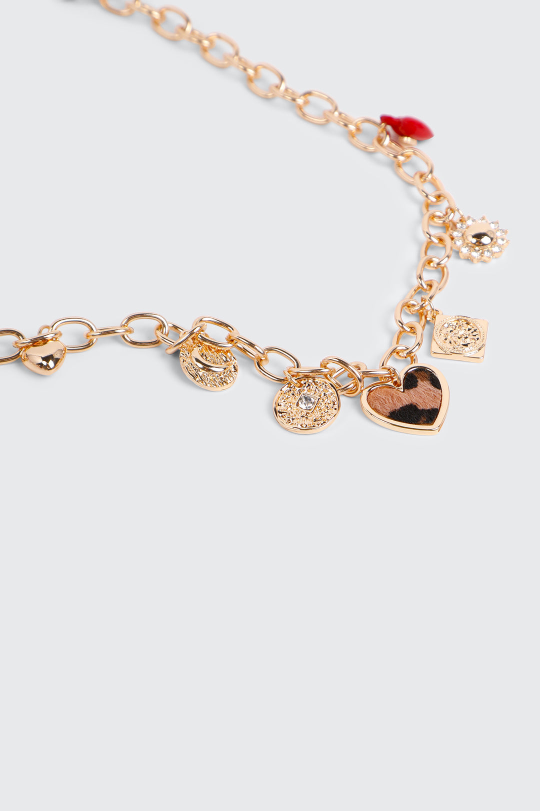 Leopard Heart Charm Necklace