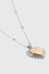 Collier cœur deux tons