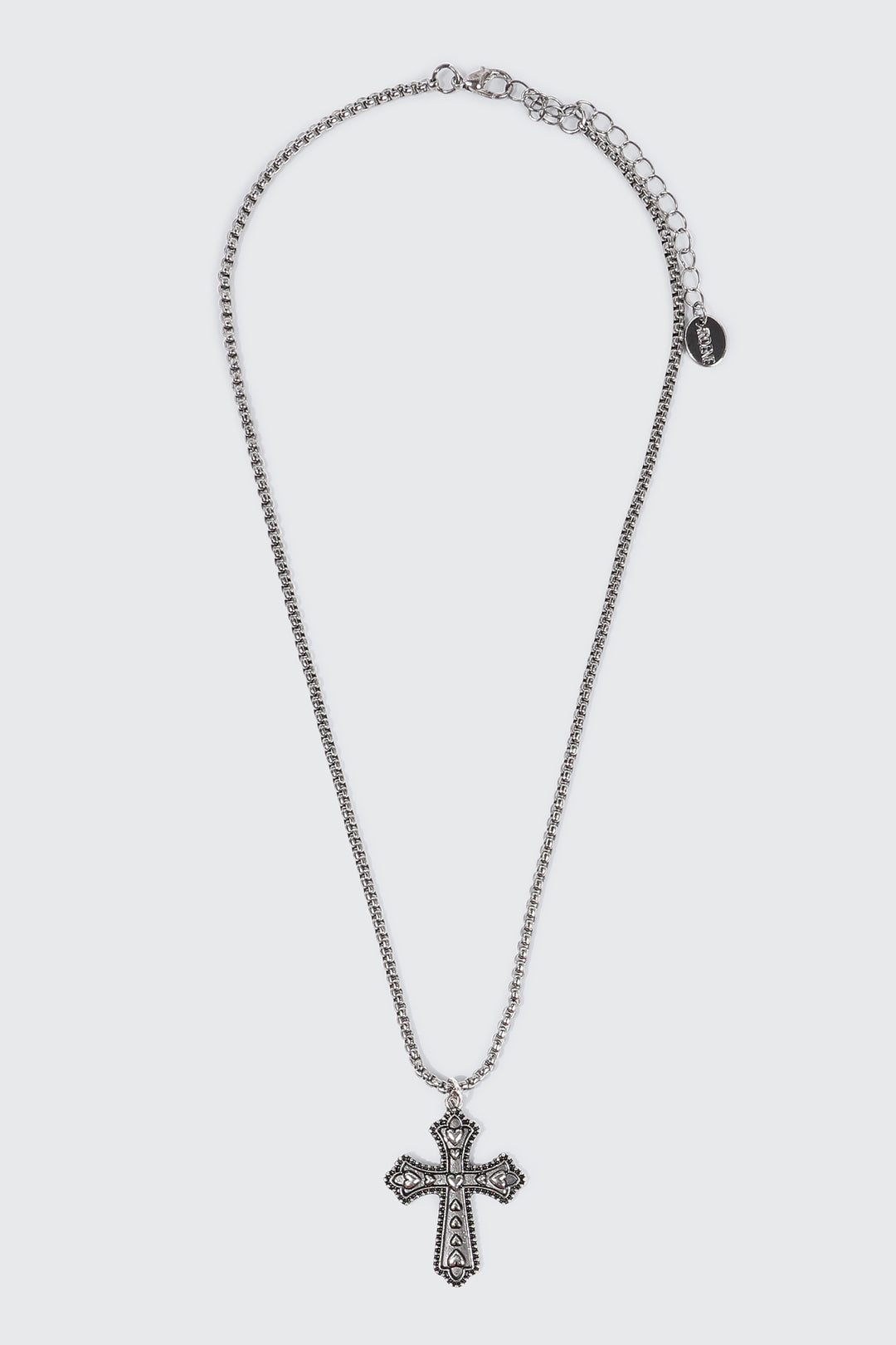 Heart Embossed Cross Necklace