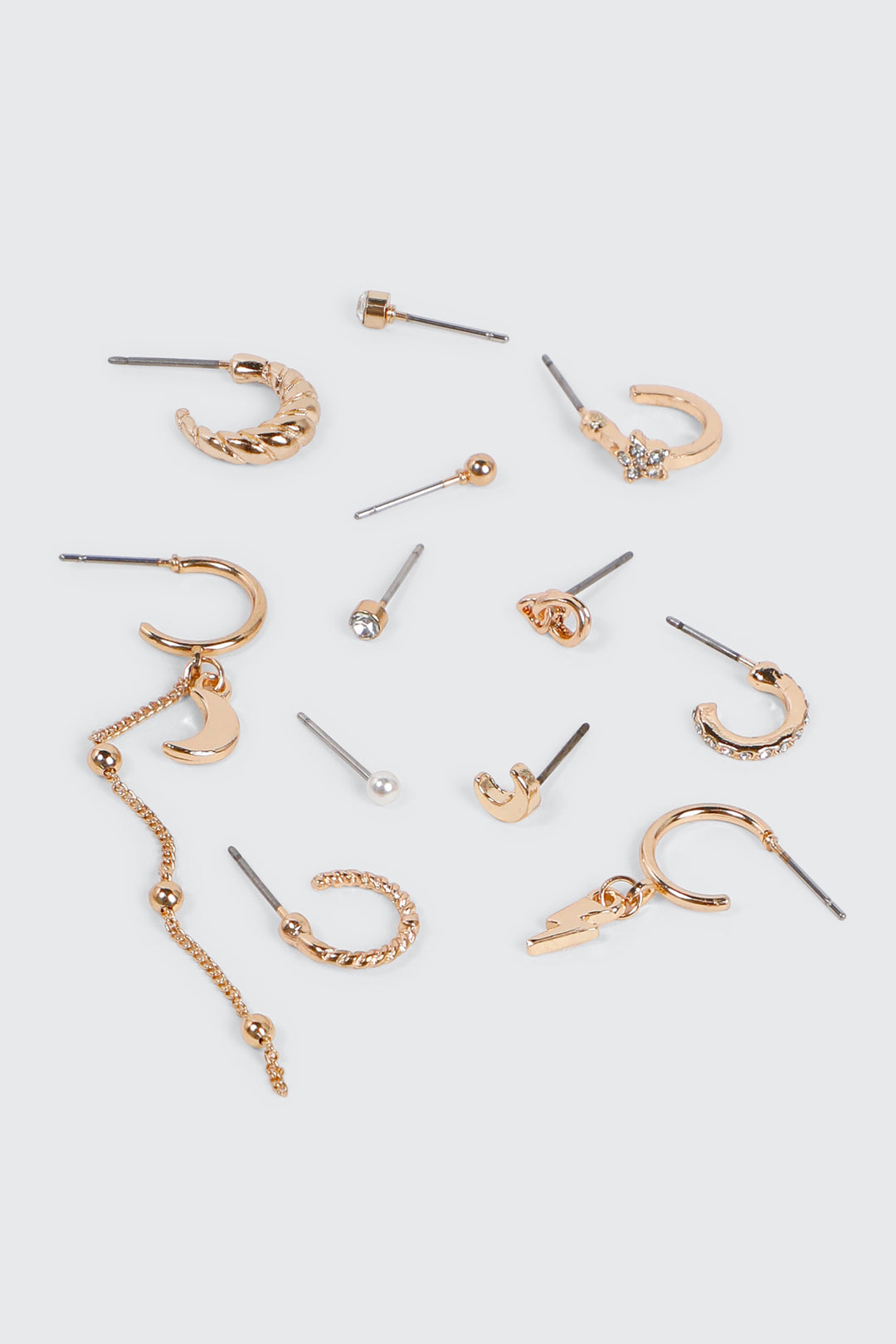 12-Pack of Gold Toned Mix Earrings