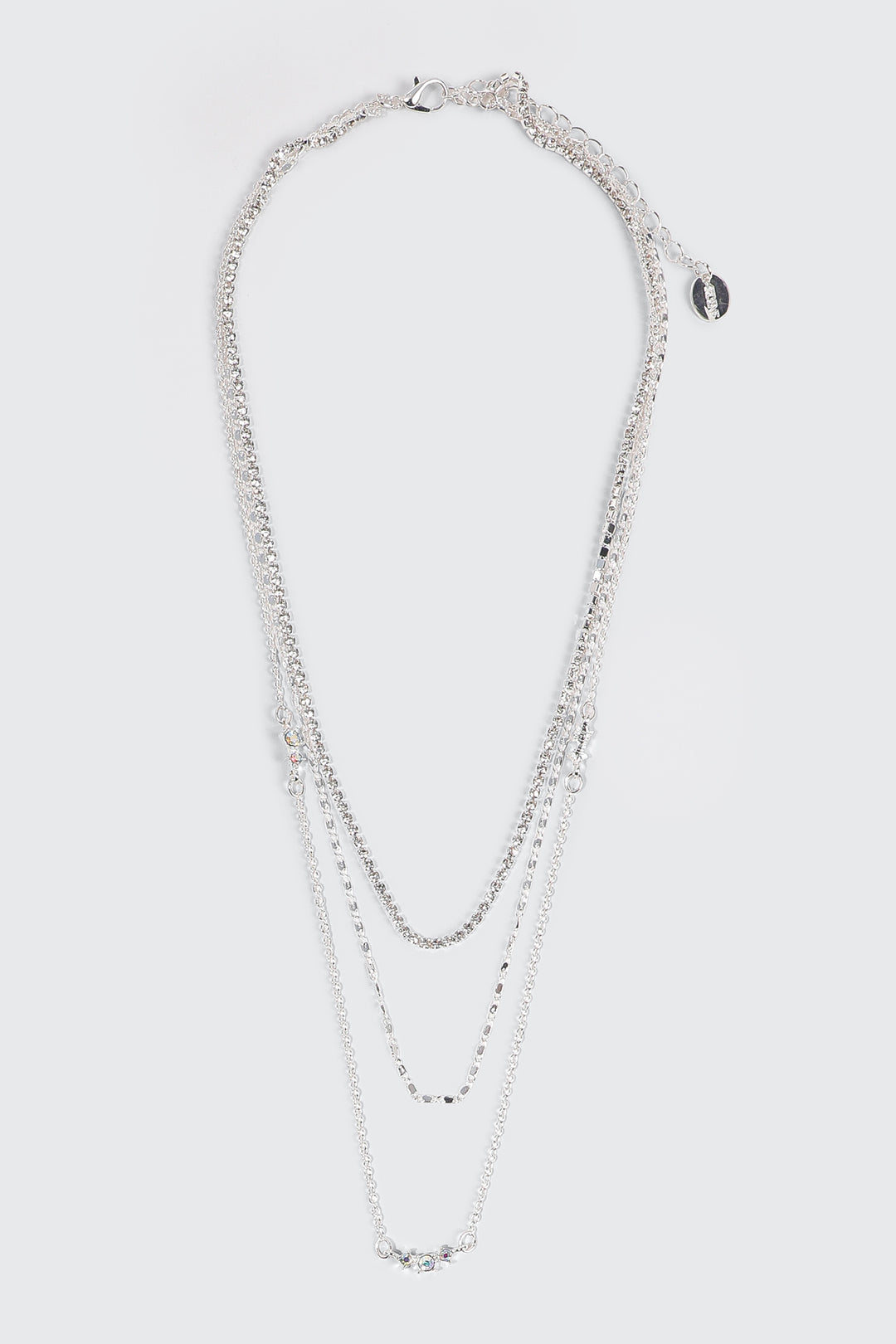 Three-Row Crystal Necklace