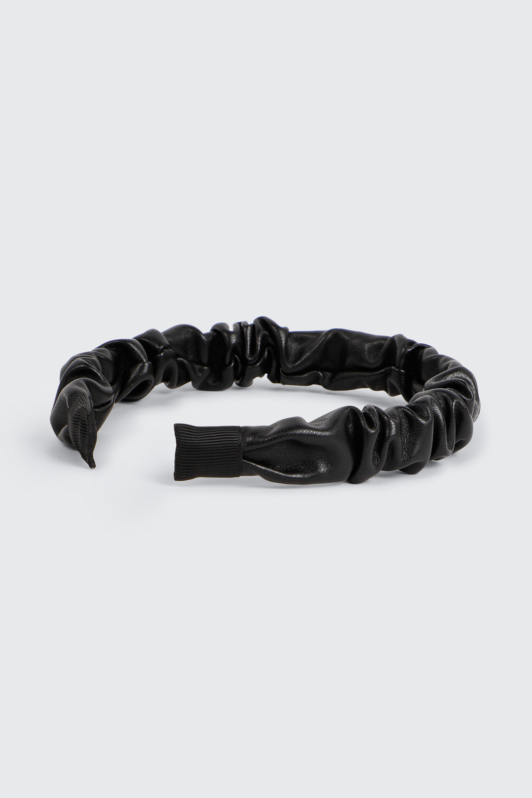 Faux Leather Ruched Headband