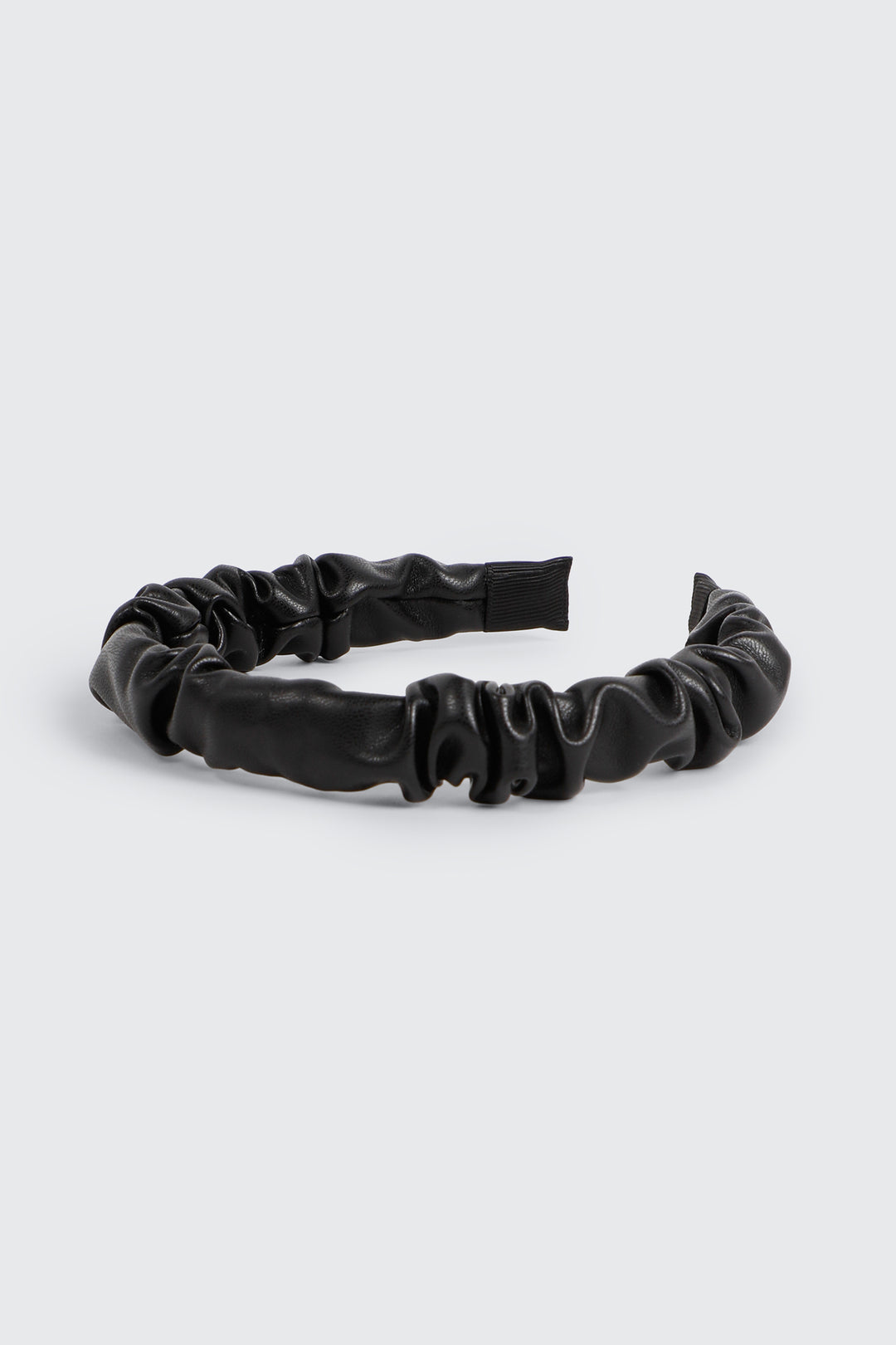 Faux Leather Ruched Headband