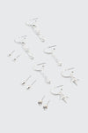 6-Pack Hoop and Stud Earrings with Spikes