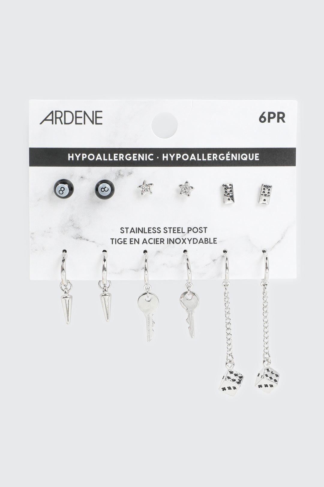5-Pack Hoop and Stud Earrings