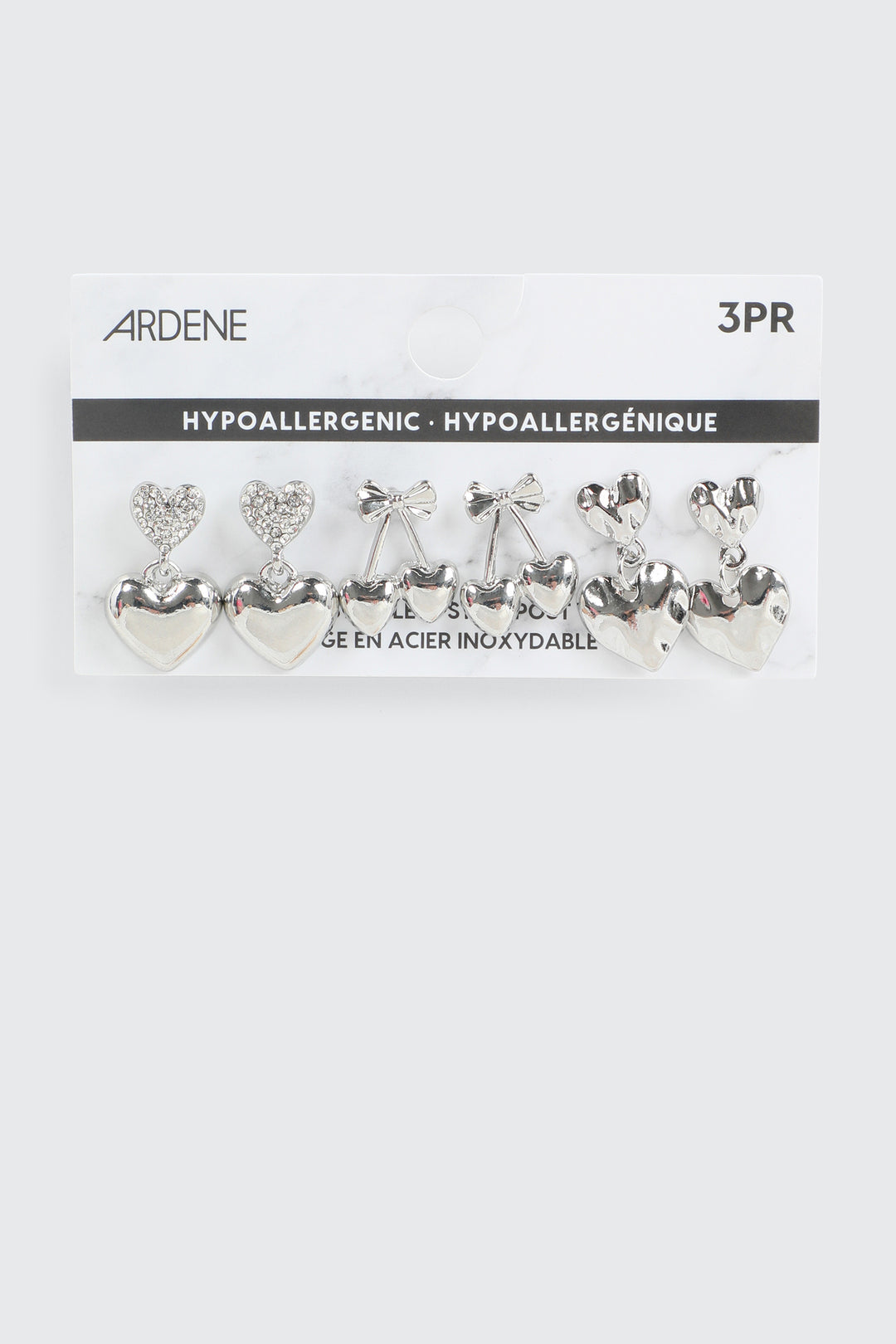3-Pack Heart & Cherry Earrings