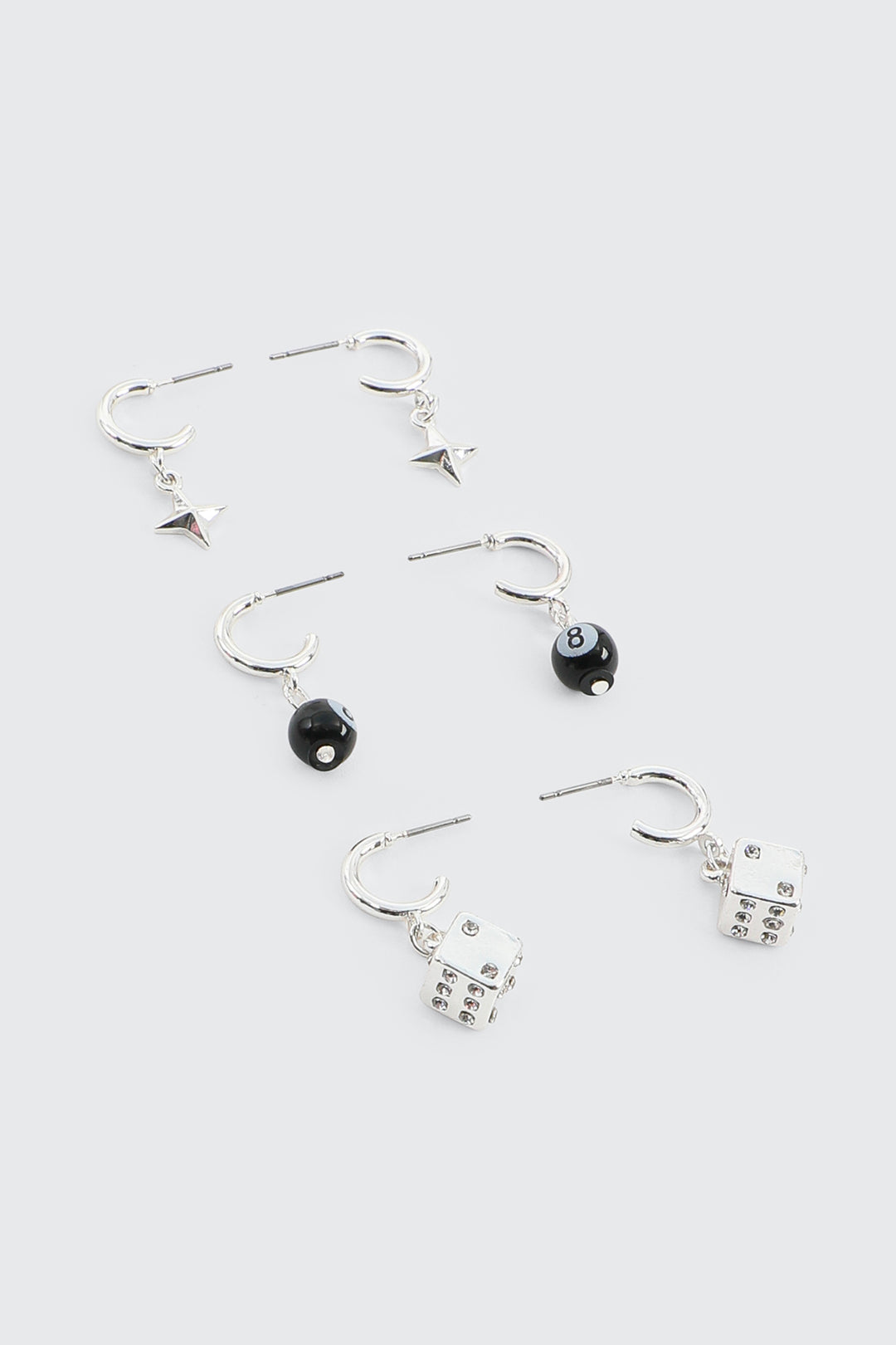 3-Pack Charm Hoop Earrings