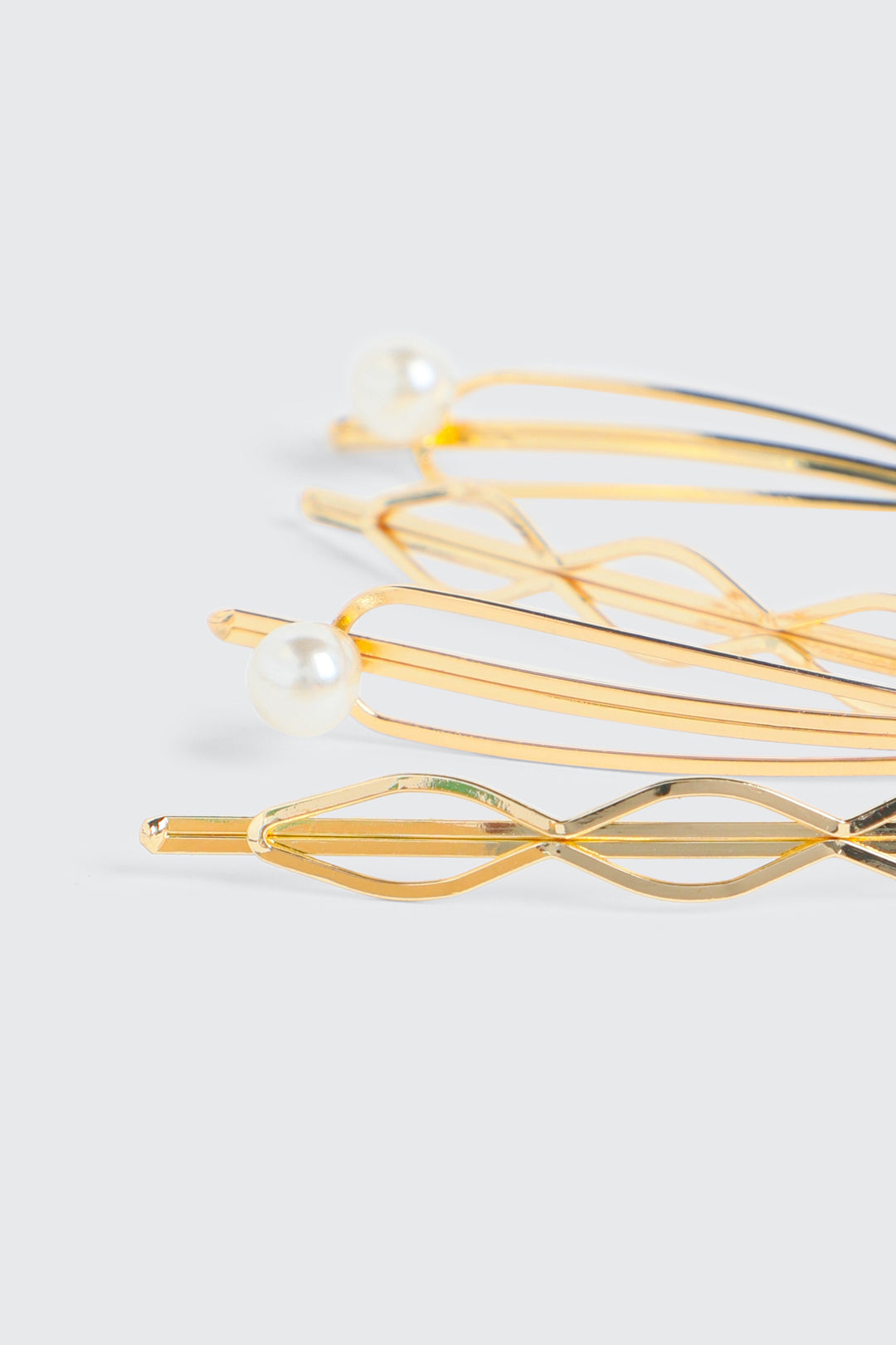 4-Pack Pearl-Embellished Cutout Hair Pins