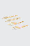 4-Pack Pearl-Embellished Cutout Hair Pins
