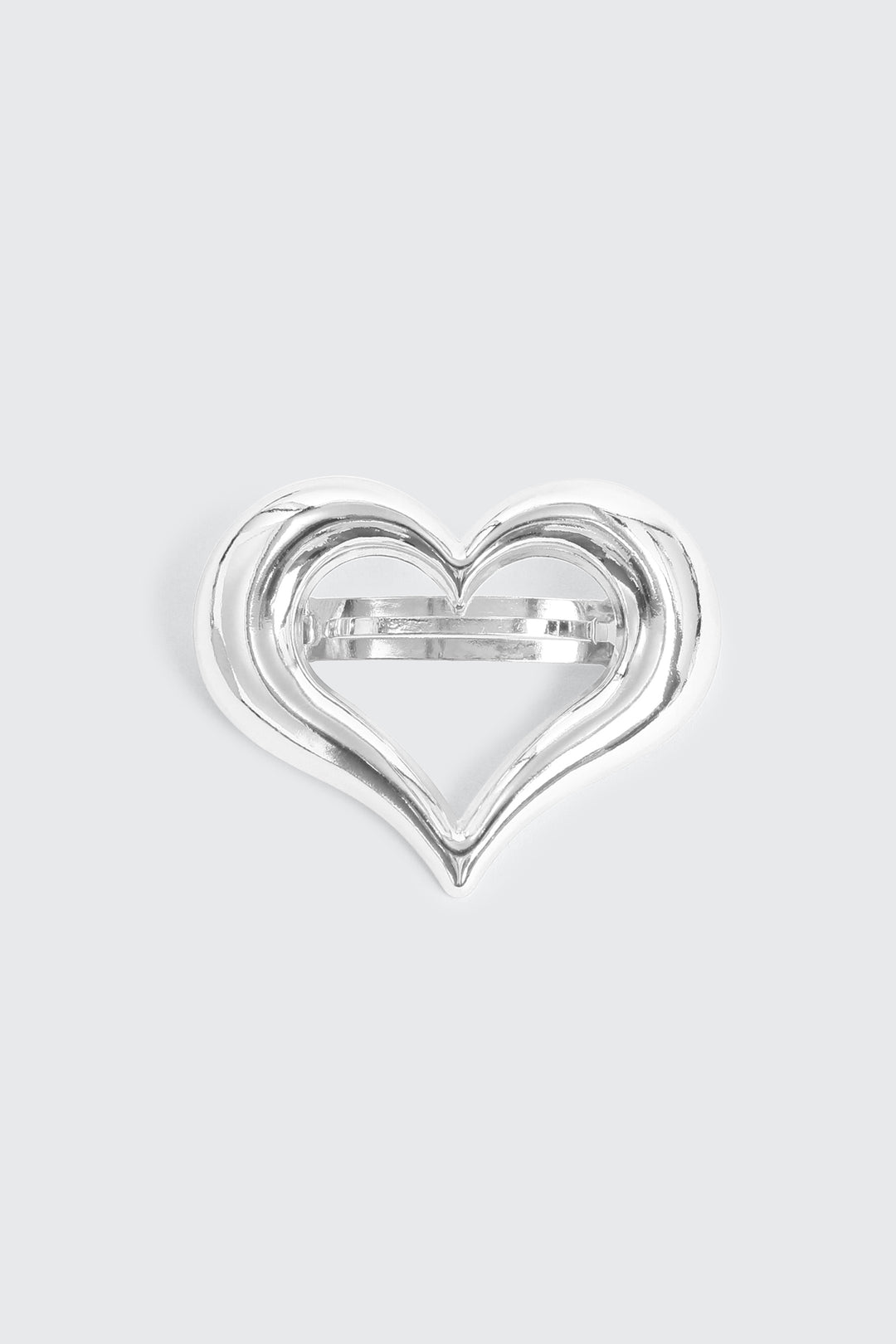 Silver Cutout Heart Barrette