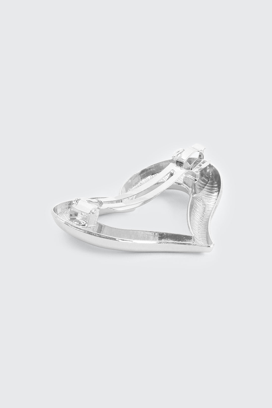 Silver Cutout Heart Barrette