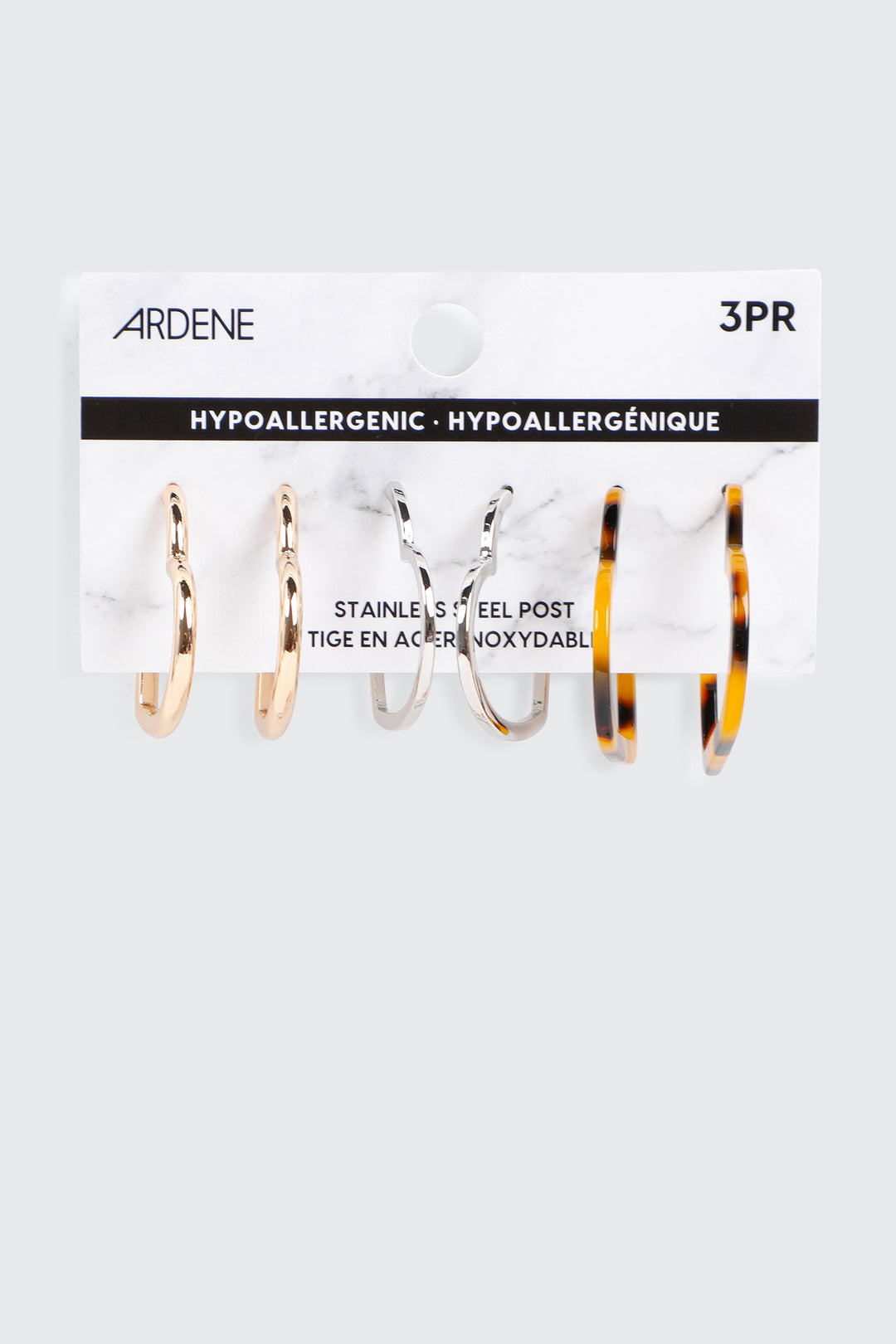 3 paires d'anneaux en cœur