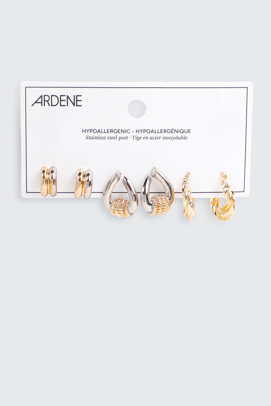 3-Pack Vintage Style Hoop Earrings