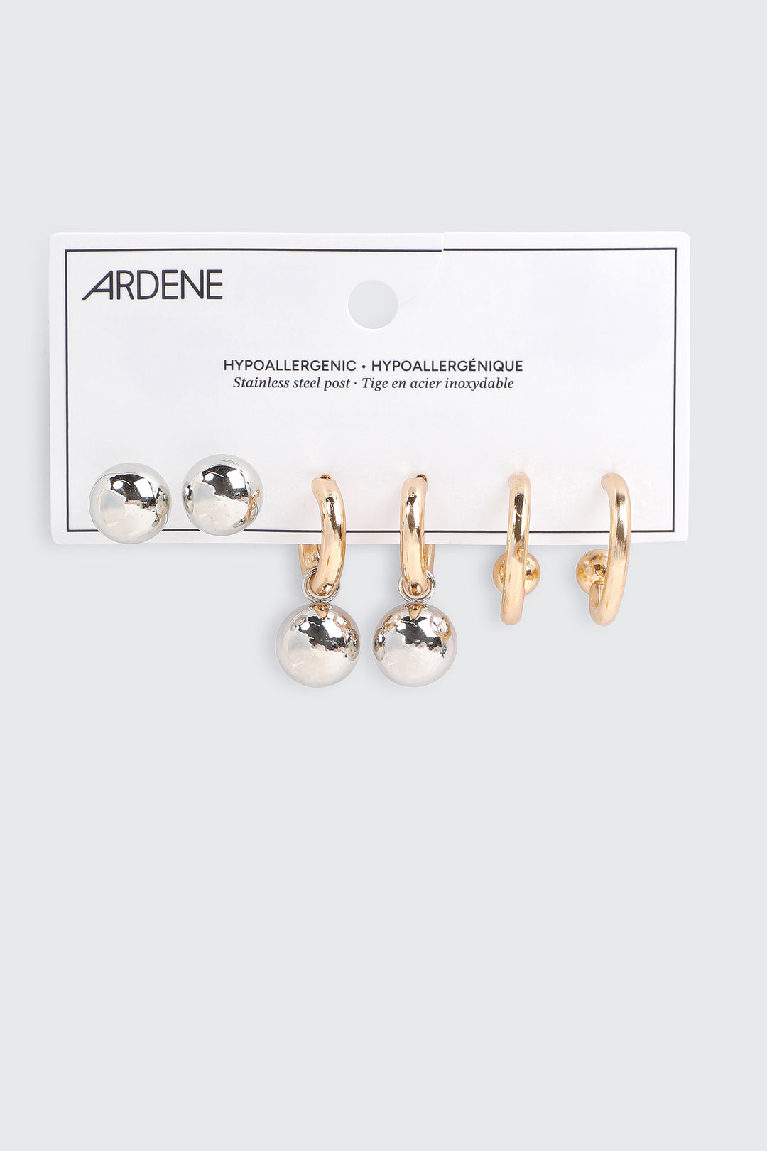 3-Pack Sphere Charm Hoop Earrings