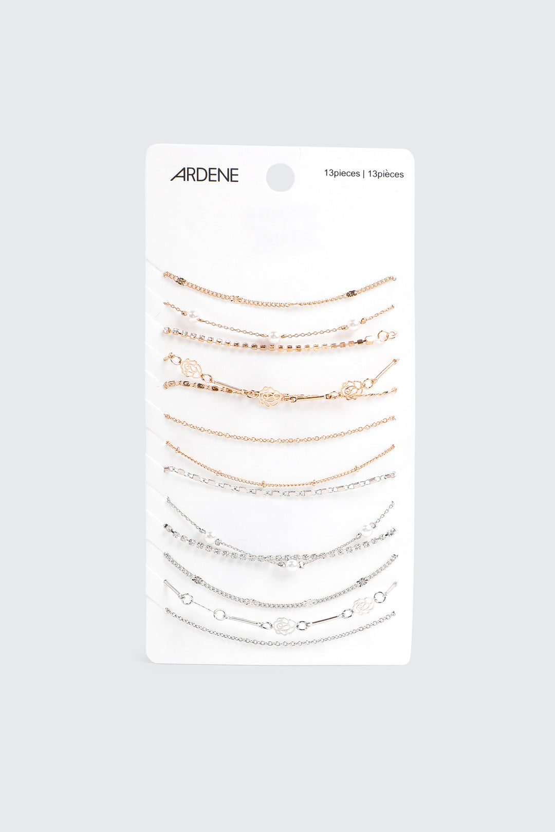 13-Pack Pearl & Rose Bracelets