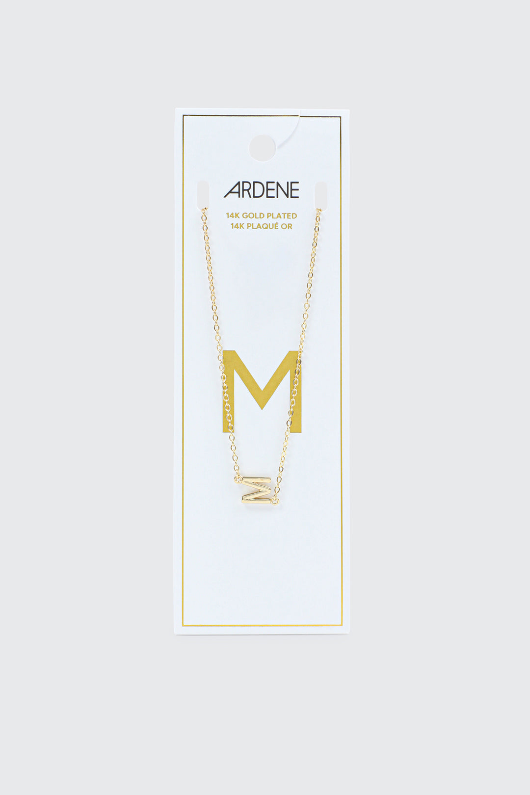 14K Gold Plated Initial M Necklace