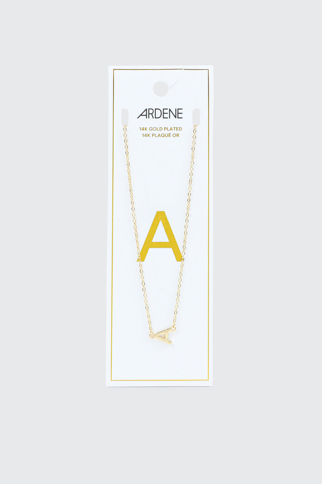Collier initiale A plaqué or 14K