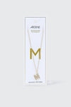Collier initiale M plaqué or 14K