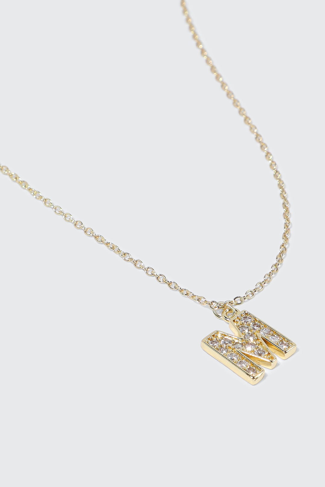 Collier initiale M plaqué or 14K