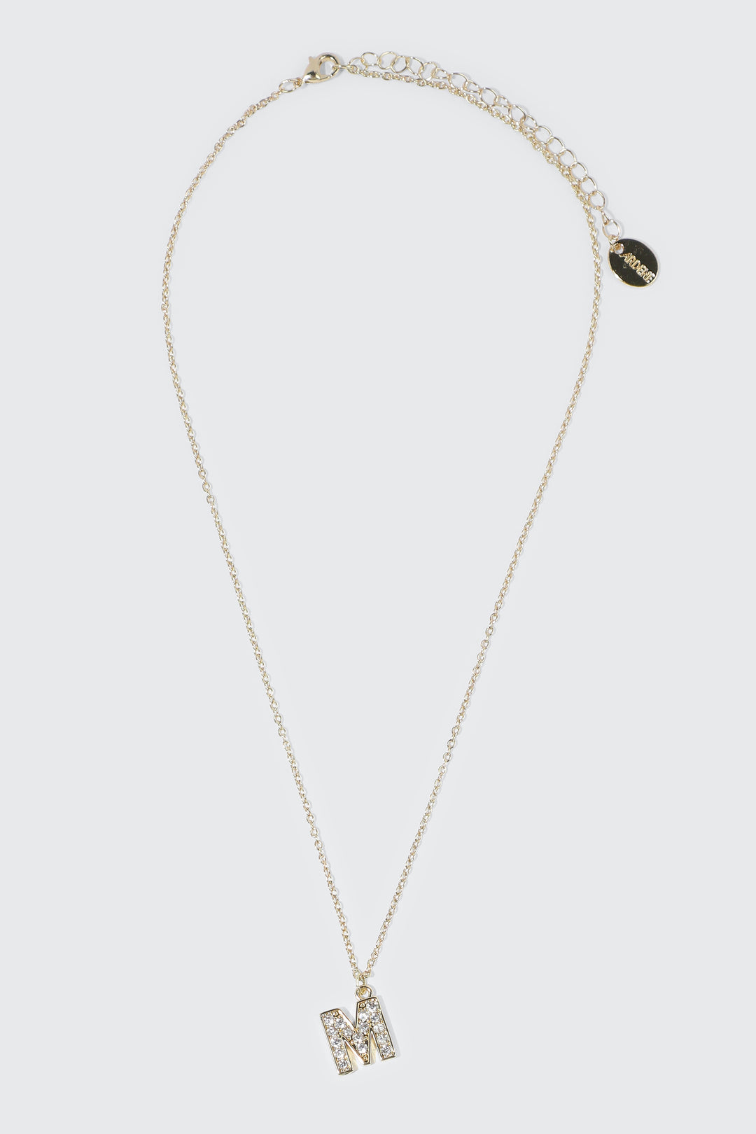 Collier initiale M plaqué or 14K