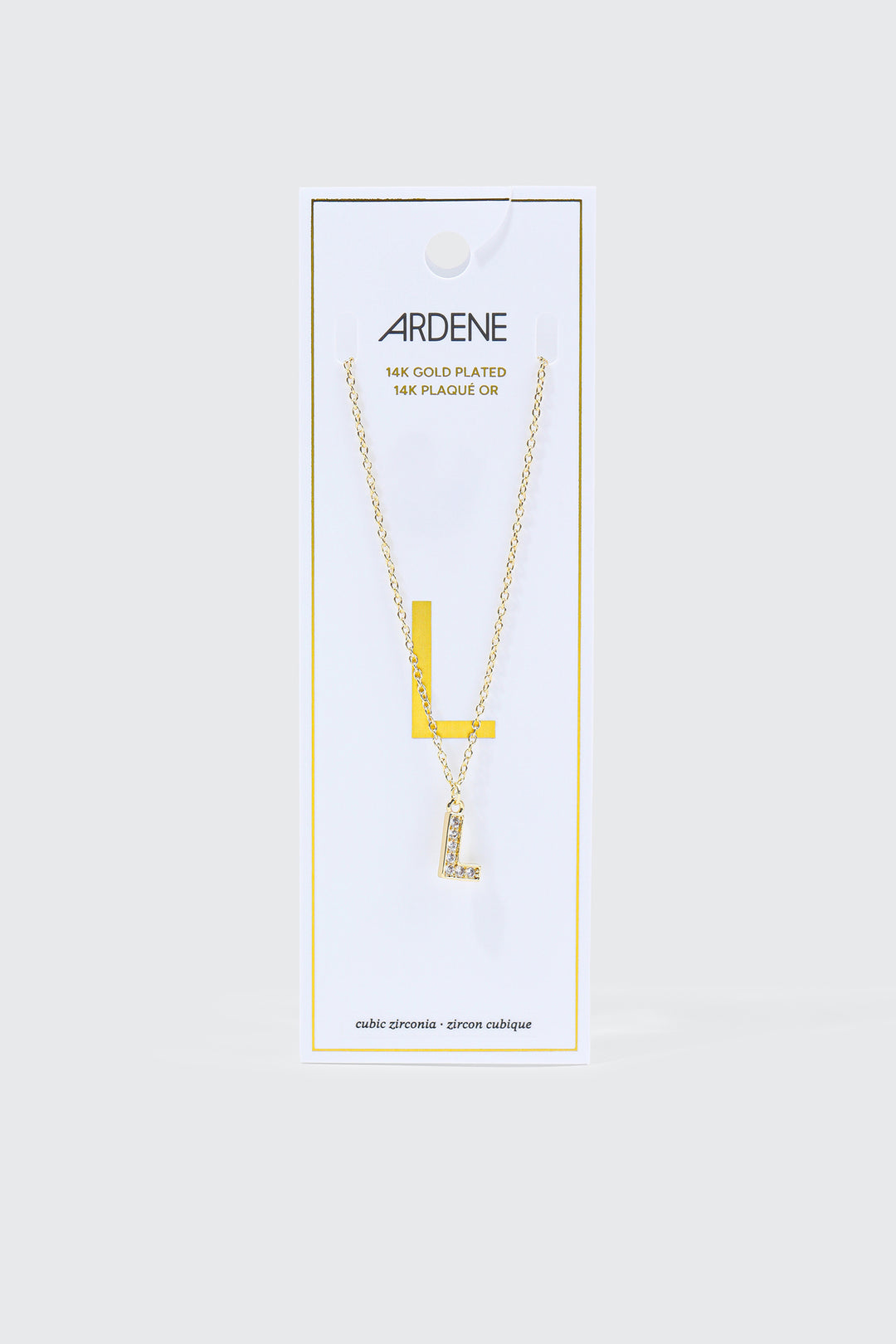 Collier initiale L plaqué or 14K