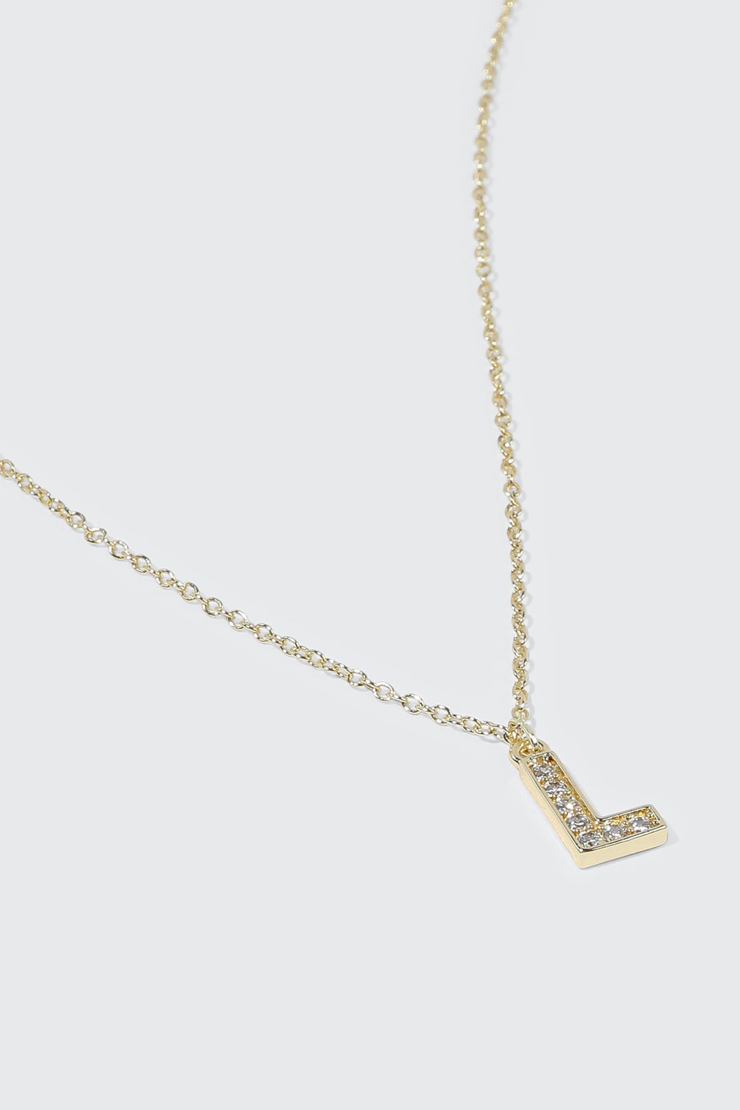 Collier initiale L plaqué or 14K
