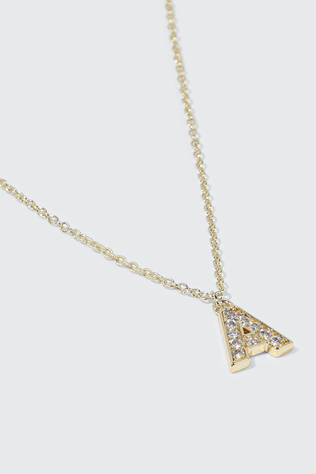 Collier initiale A plaqué or 14K