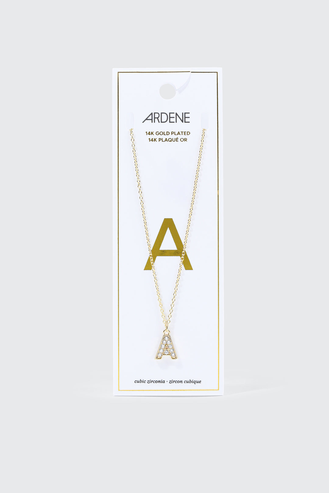 Collier initiale A plaqué or 14K
