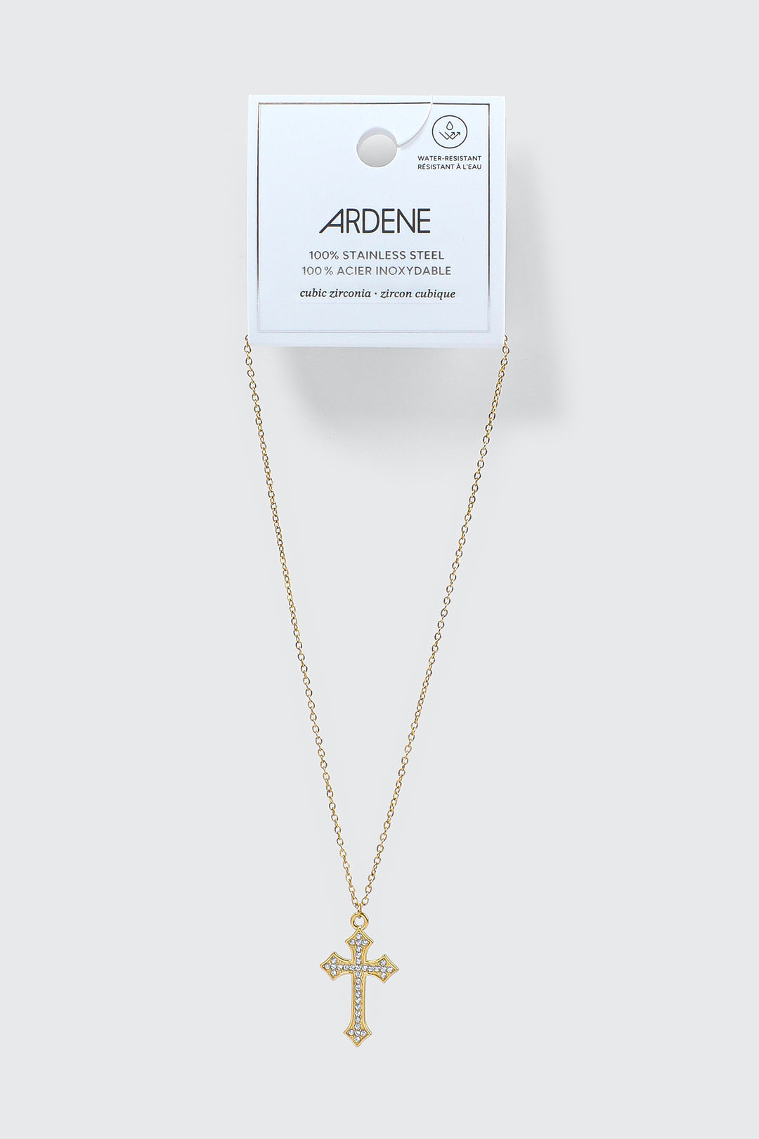 Collier croix plaqué or 14K
