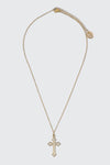 Collier croix plaqué or 14K