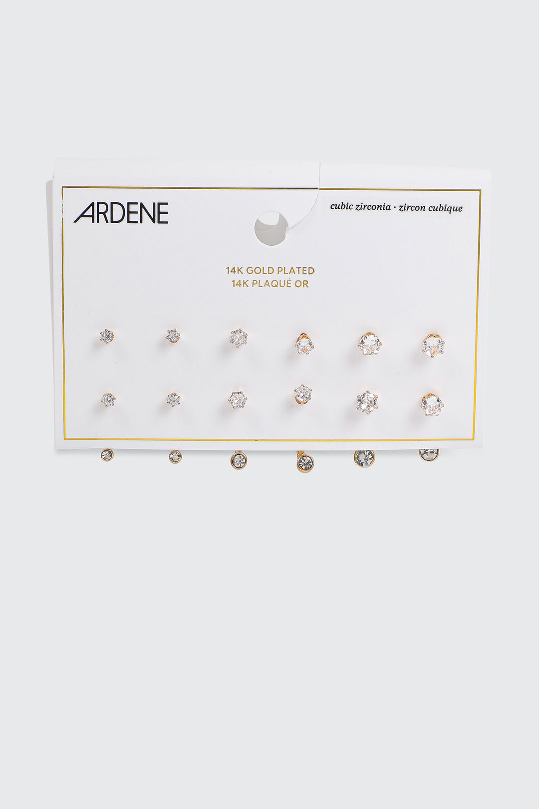 6 paires de boucles d'oreilles plaquées or 14K