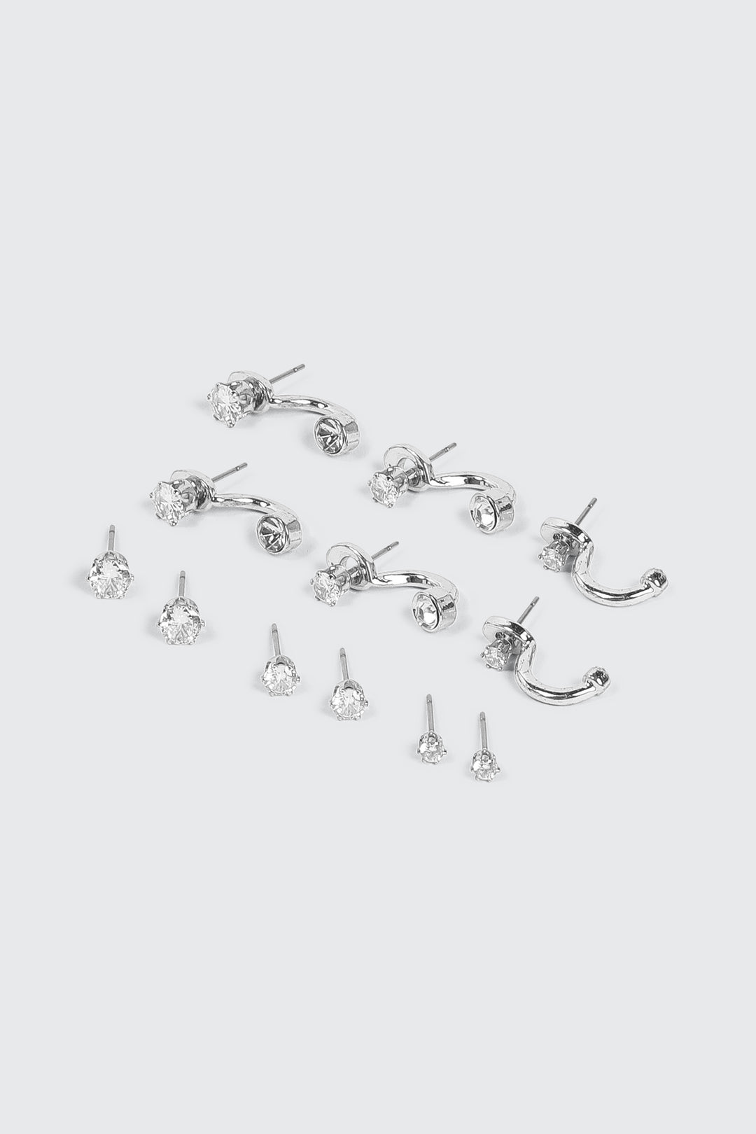 6-Pack 14K White Gold Plated Earrings
