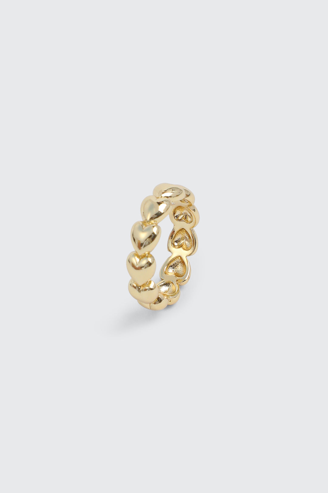 14K Gold Plated All Around Heart Ring