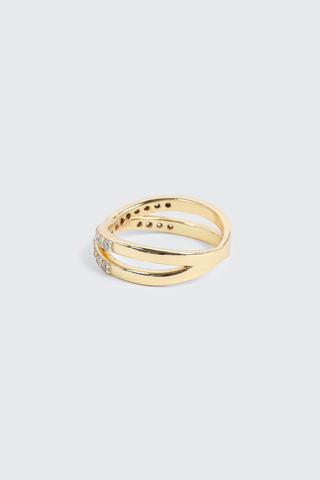 Bague X plaquée or 14K