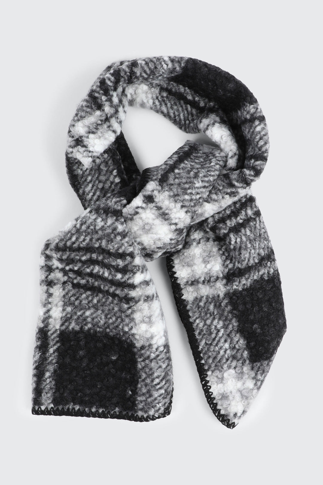 Blanket Stitch Plaid Scarf