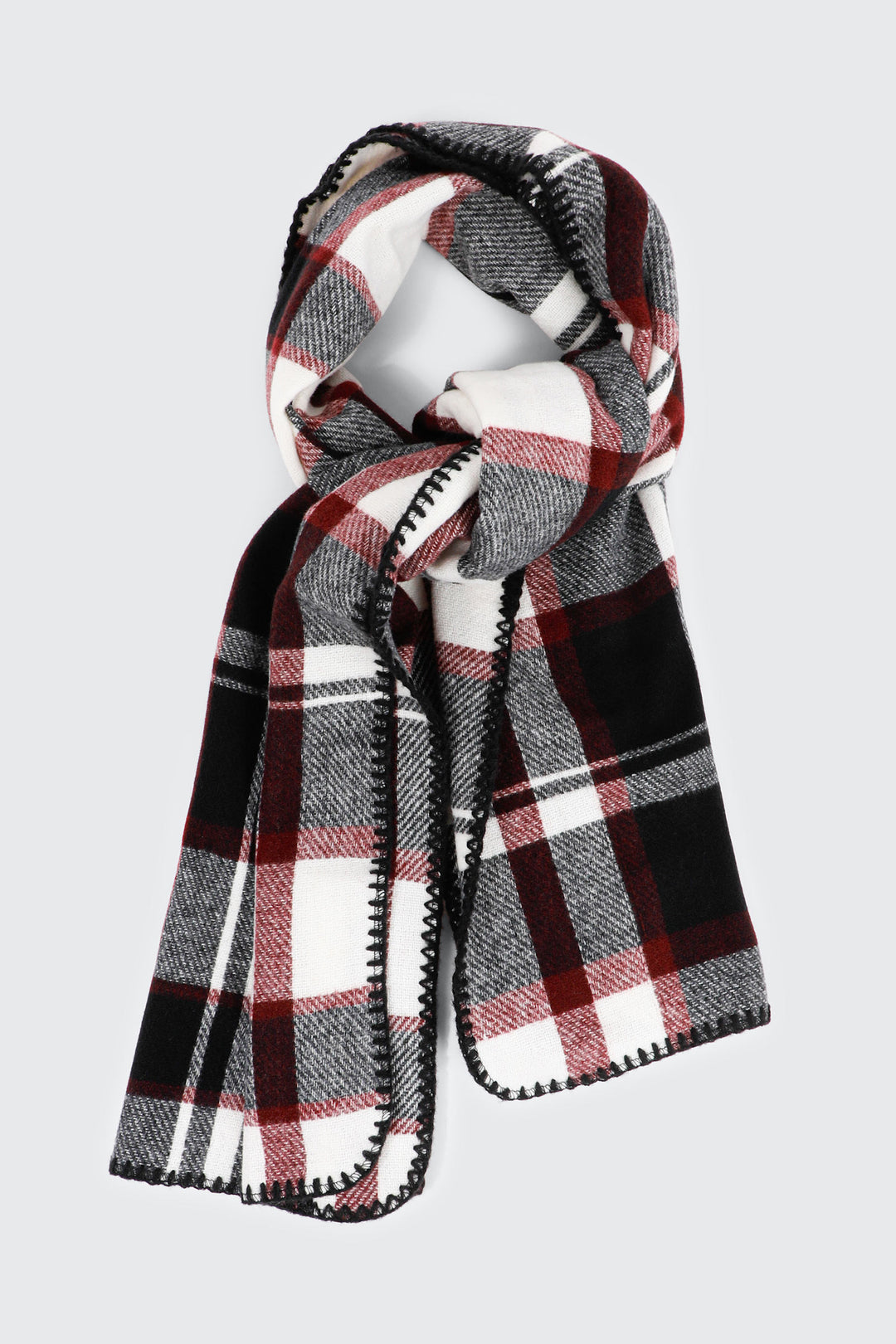 Plaid Blanket Stitch Scarf