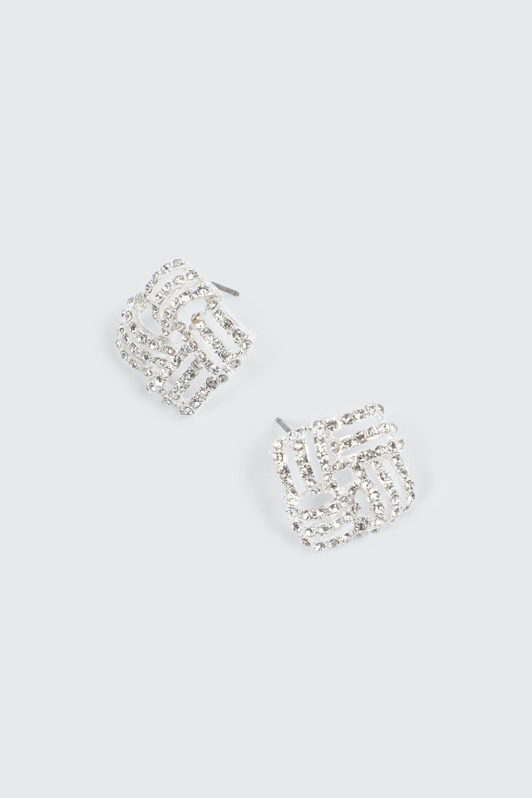 Rhinestone Square Earrings