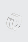 Rhinestone Three-Row Cuff Bracelet